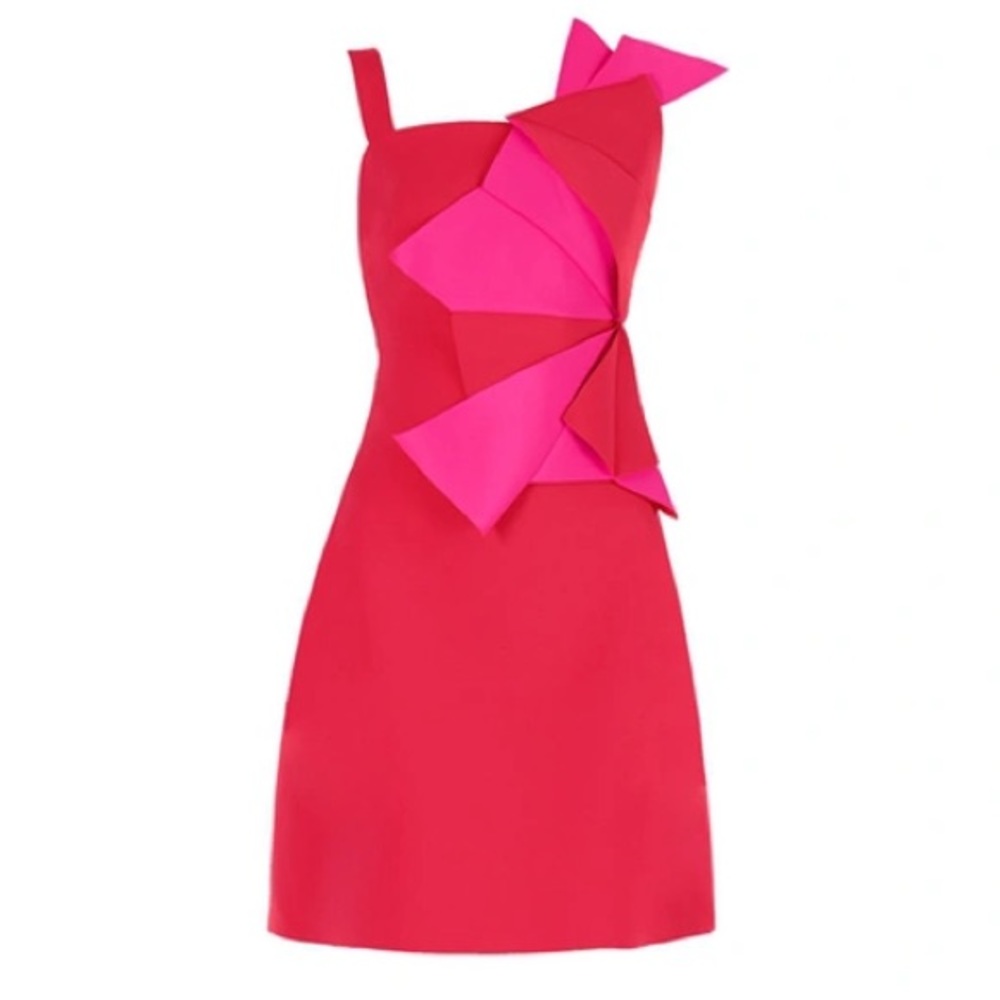 PH5 Pink and Hot Pink Structured Origami-Detail Dress
